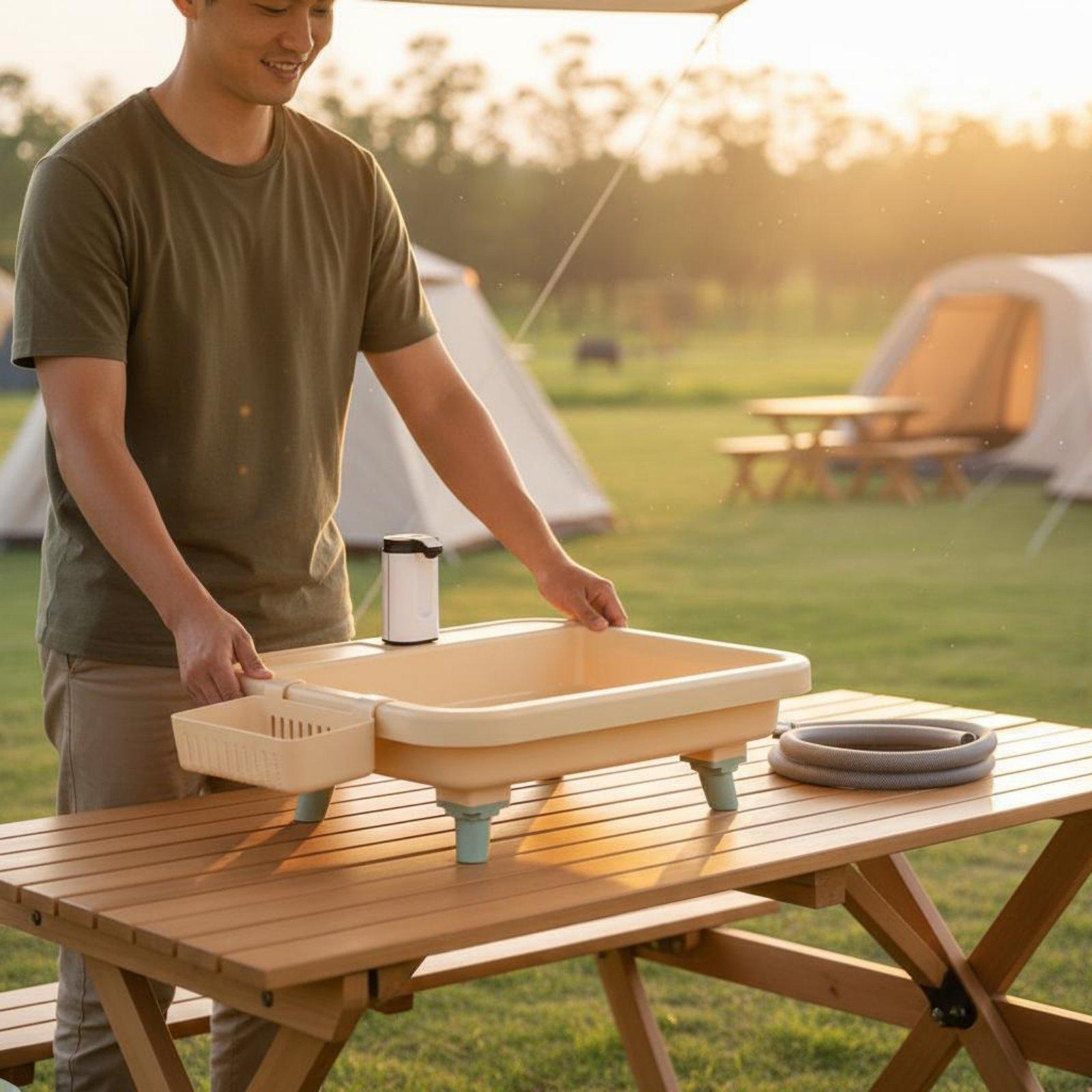 Faucet - Fregadero Portátil para Camping con Grifo