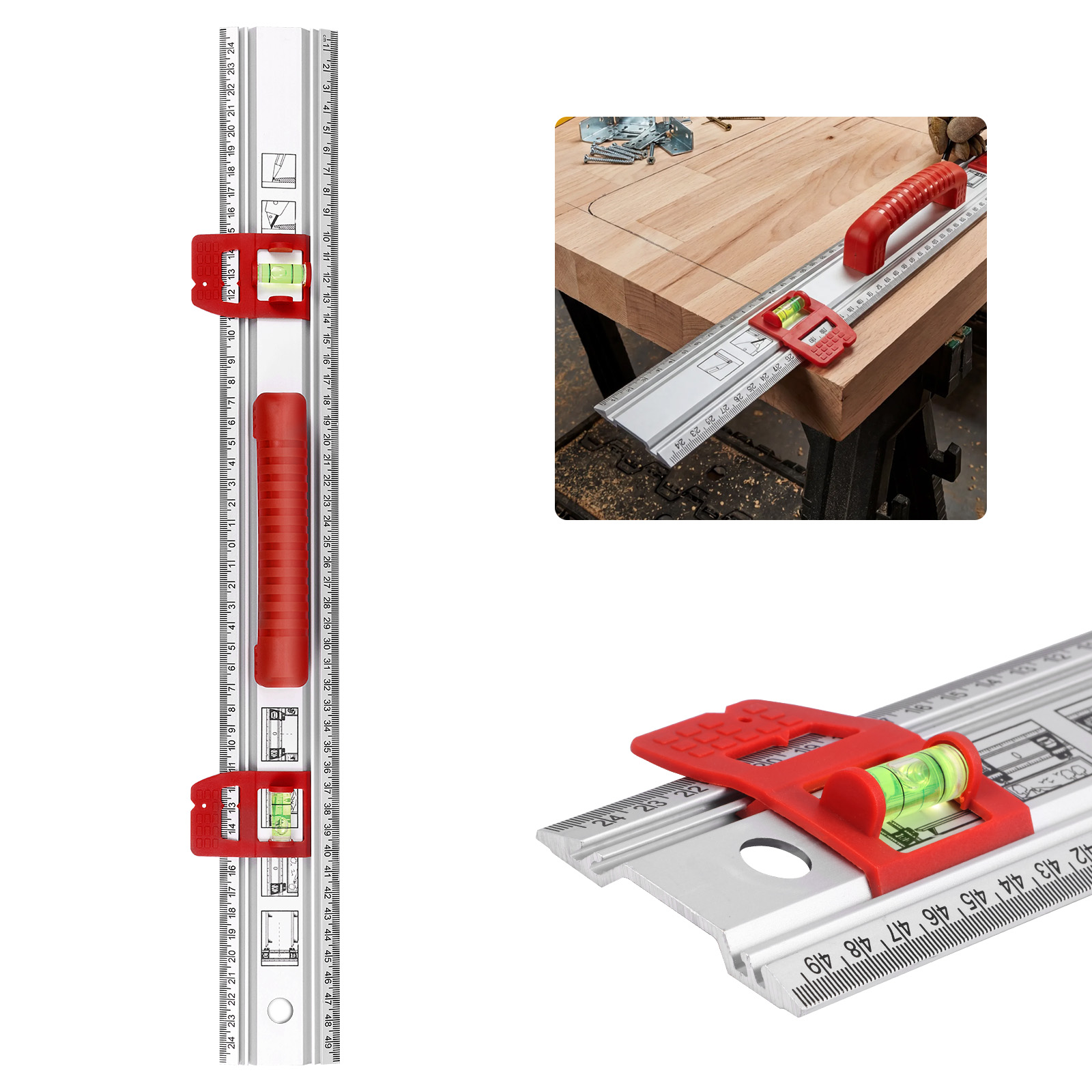 Home Improvement Mark - Regla de Nivel de Aluminio con