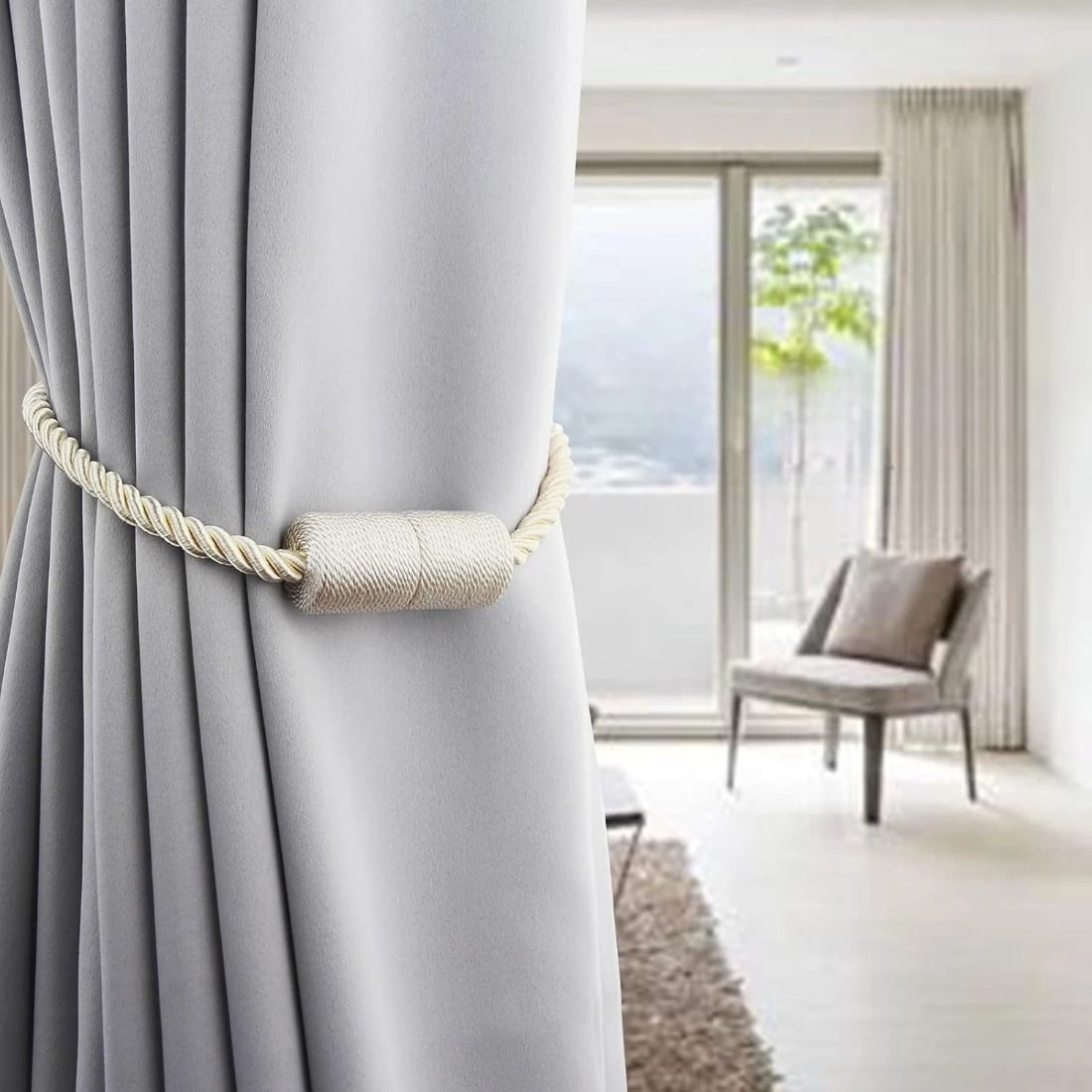 2 Piezas de Sujetadores Magnét - Curtain Rods reseña y precio