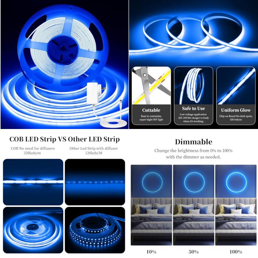 Tira de Luces LED COB de 32.8  - Led Strip Lights reseña y precio