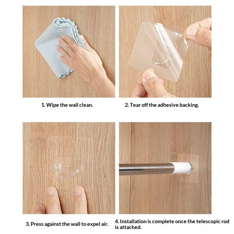 4 ganchos adhesivos transparen - Curtain Rods reseña y precio